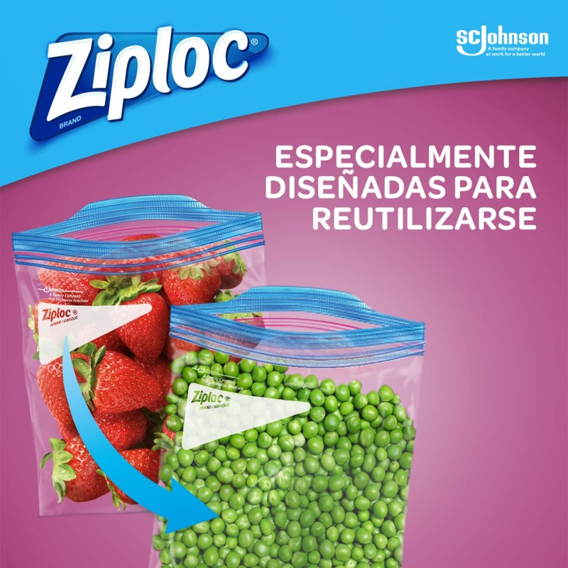 Ziploc Bolsa Reutilizable para Congelar Grandes 15 piezas