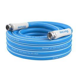 Fevone Garden Hose 25 ft, Heavy Duty Water Hose, Hybrid Polymer, Kink Resistance, Lightweight, Flexibility, Durability, Leak Free, Aluminum Fittings, 3/4" GHT, 5/8" ID, 600 Psi, Drinking Water Safe