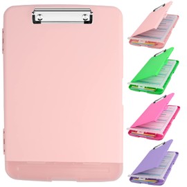 Portapapeles con almacenamiento, tableros de clip de 8.5 x 11 pulgadas con almacenamiento, portapapeles de gran capacidad, con clip de perfil bajo,...