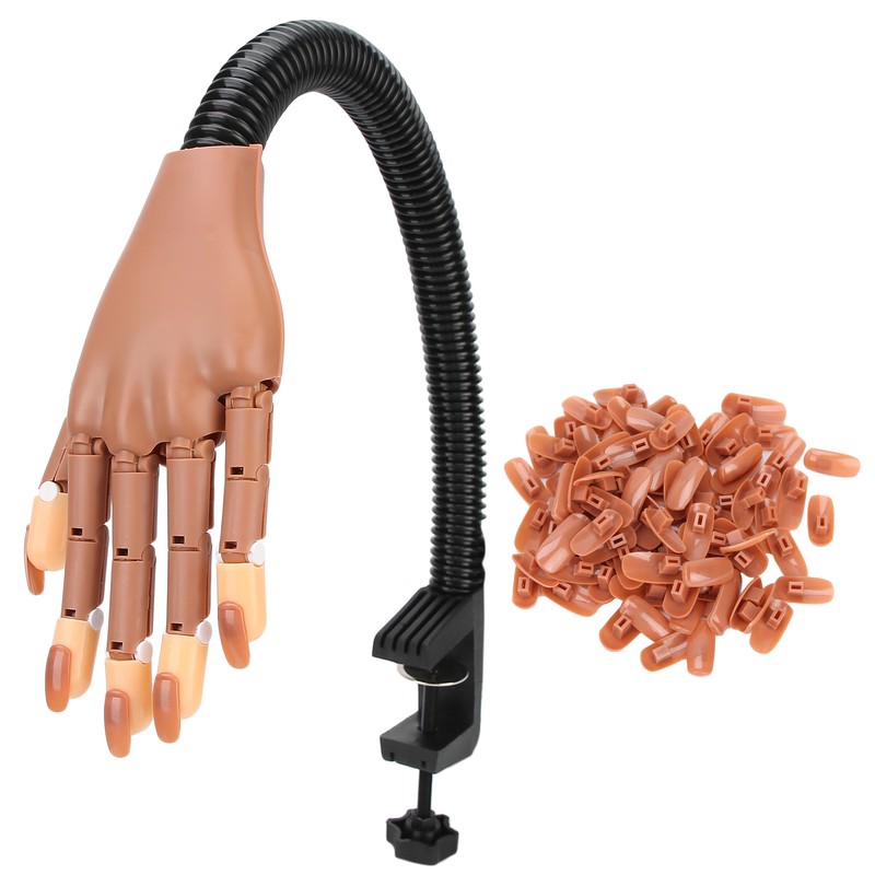 Flexible Movable False Fake Hands Nail Art Manicure Practice Hand