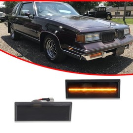 GTINTHEBOX for 1981-1988 Oldsmobile Cutlass 442 Front Amber & Rear Red LED Side Marker Light Fender Lamp, 4pcs