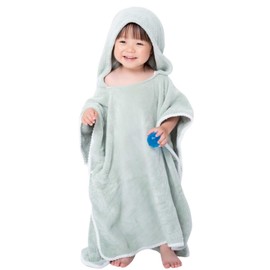 rinaty Bathrobe, Baby, Kids, Children, Poncho, Formaldehyde Inspected, Perfect for One-Op Bath, Hooded Bath Towel, mist green