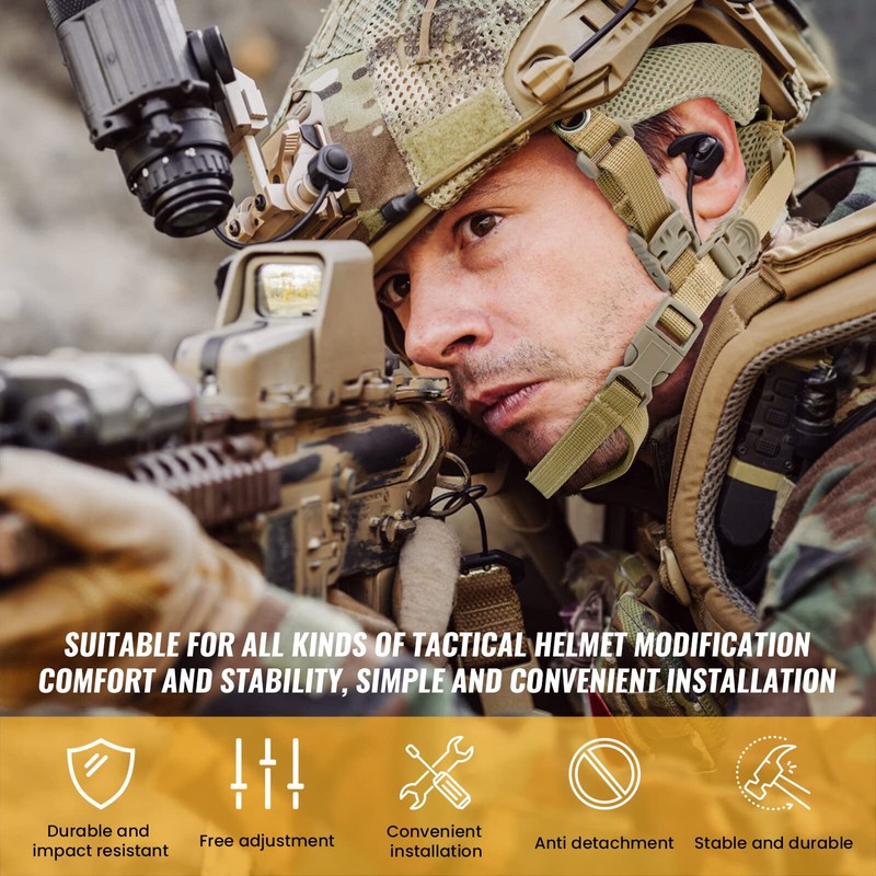 Yzpacc Tactical Helmet Chin Strap Adjustable Dial 4 Points Suspension