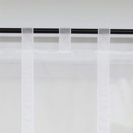 ESLIR Roman Blind with Loops, Voile Curtains, Kitchen Tie Curtain, Transparent Tab-Top Blind, Modern White, W x H 100 x 140 cm, Pack of 1