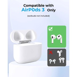 Terhysei Replacement Charging Case Compatible with Air Pods 3rd Gen, Wireless Charging Case for Air pod 3rd Gen, 620mAh Air-pods Charging case with Bluetooth Pairing Sync Button(Without Earbuds)