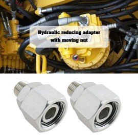 ECSiNG 4Pcs 15L(M22x1.5) - 8L (M14x1.5) Hydraulic Adaptor Male to Female Thread Swivel Adaptors Hydraulic Reduction Metric Light Reducing Fitting