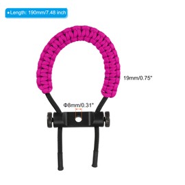 PATIKIL Archery Bow Wrist Sling, Adjustable Compound Braided Wrist Strap for Bow Target Shooting, Rose Red