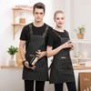 Denim Cross-Back Chef Bib Apron with Pockets for Men and