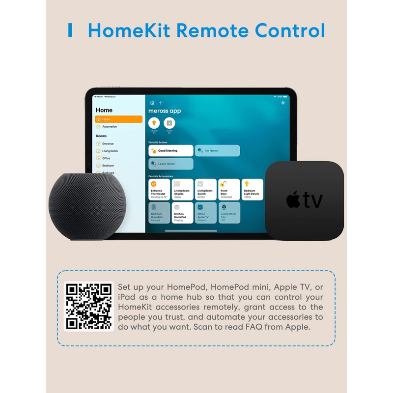 meross WLAN Steckdose, Smart Plug kompatibel mit Alexa, Apple HomeKit,