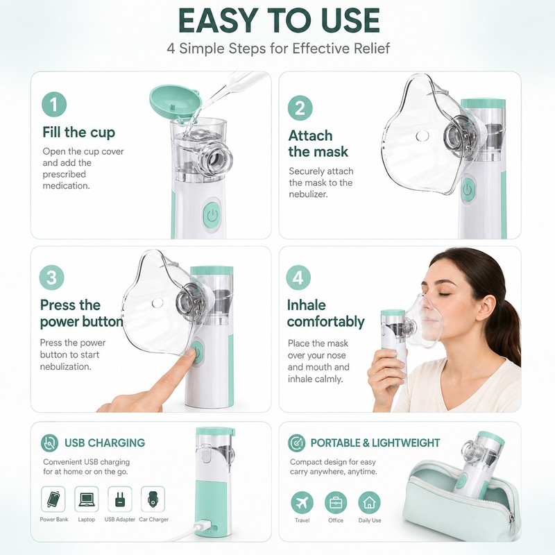 Portable Mesh Nebulizer-Style Mist Device for Adults and Kids –