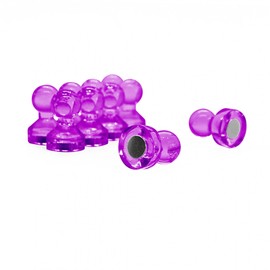 Magnet Expert Small Purple Acrylic Push Pin Magnet - 11mm dia x 17mm tall (1 pack of 10)