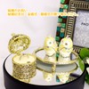 PIEARTH EX575-4 Jewelry Box, Tiara Owl (Citron Yellow), Crystal Resin