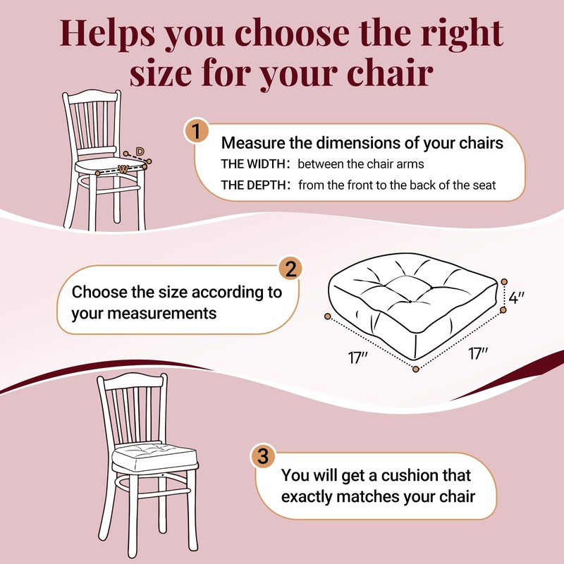 Beyond Basic Chair Cushions - Non-Slip Thick Seat Pads, Kitchen