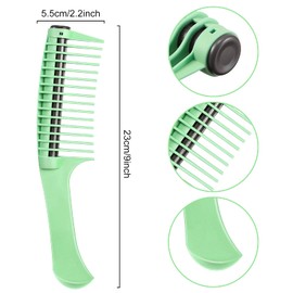 Leinuosen 3 Packs Hair Comb with Roller, Detangling Comb with Roller Integrated Anti Splicing for Salon Barber Hair Dye(Green)