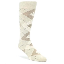 Statement Sockwear Champagne Argyle Men's Dress Socks