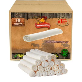 Cowdog Chews 5-6 Inches Rawhide Retriever Roll - Chewing Dog Treat, 100% Natural - Natural Grass Fed Livestock Sourced (18 Pack)