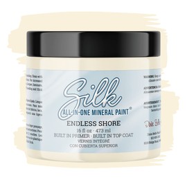 Dixie Belle Silk All-in-One Mineral Paint | Endless Shore (16 Fl Oz) | Off-White All-in-One Water Based Primer + Topcoat | Durable Furniture Paint | Low Reflective Finish