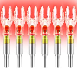 6 Pack X Lighted Nocks for Arrows with .204 .233 .244 .246 Inside Diameter with H, S, GT Bushings High Visibility Lighted Arrow Nocks