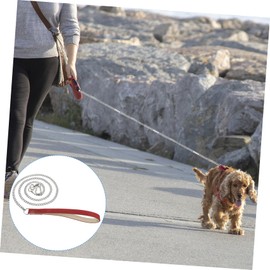 Abaodam Stainless Steel Pet Training Leash with Padded Handle for Dogs Durable Comfortable Strong Dog Supplies Wide Long for Walking Training