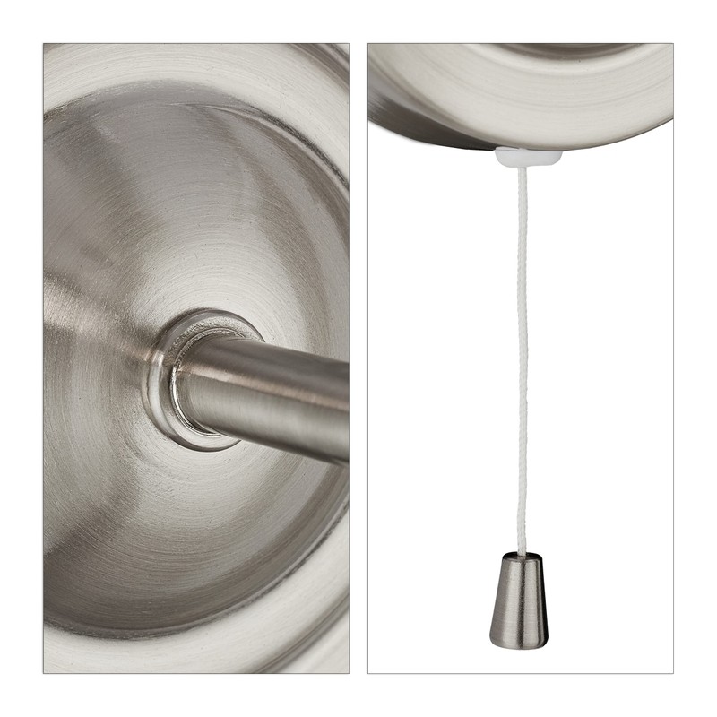 Relaxdays Wall Lamp with Shade, Indoor, Pull Switch, Hallway &
