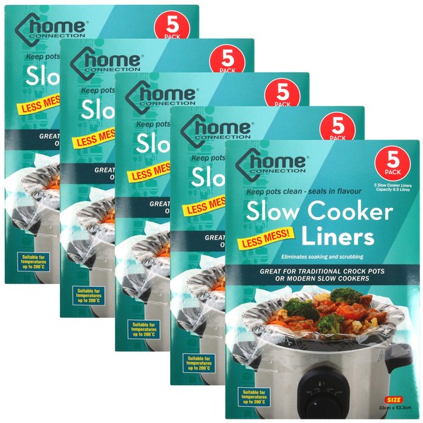25pc Slow Cooker Liners 6.5L Universal Size Crock Pot Easy Clean Covers 200ºC