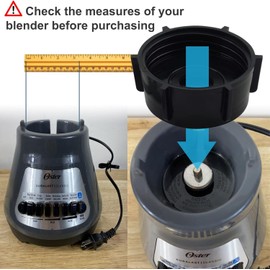 HQRP Glass Jar Set Replacement Compatible with Oster Osterizer Blender, 004954-011-090 014709-156-000 004902-003-NP0 084036000000 124461, 1.25L Pitcher, 0.33 Gallon Capacity, Round