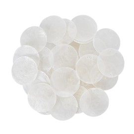 Vesaneae 50 PCS Round Capiz Shells, 2 Inches Natural Sea Shells with 2 Holes, Decorative Shell Discs for Wind Chimes Jewelry Making DIY Crafts Home Decor