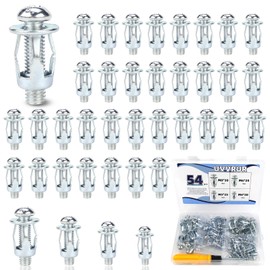 UVVRUR Pack of 54 Cavity Dowels Metal Set Cavity Dowels M4-M8 Petal Nut Screws for Aluminium Cladding, Sheet Steel Tube, Iron Sheet, Hollow Plastic Panels, Thin Walls, Wall