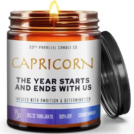 33RD PARALLEL CANDLE CO. Capricorn Zodiac Candle, Scented 9oz Soy Wax Candle, Gift Box Included
