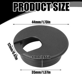 WeddHuis Pack of 8 Cable Grommets Plastic Desk Grommet Round Wireless Cable Ducts Cable Box Cable Guide for Push-in Desk Channel Cable Pass (Diameter 35 mm) (White + Black)