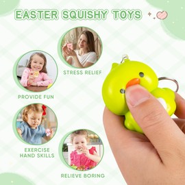24PCS Easter Egg Fillers with Animal Squishy Toys, Mini Animal Squishy Toy Set, Cute Small Stuffed Animal Keychain Set, Party Favors for Kids, Goodie Bag Stuffers, Carnival Prizeswear Accessories