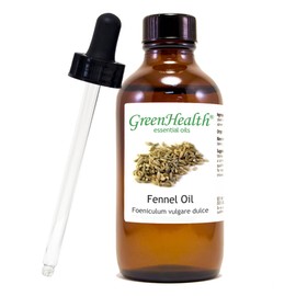 GreenHealth Fennel – 4 fl oz (118 ml) Glass Bottle w/Glass Dropper – 100% Pure Essential Oil…