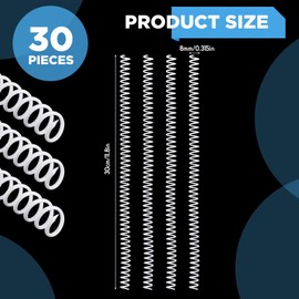 30 Pcs 8 mm/ 5/16 inch Spiral Binding Coil Coil Bindings Spines 4: 1 Pitch 54 Sheet Capacity Plastic Binder Combs for Teacher Student Office Document Notebook Business Proposals Reports Menus (White)