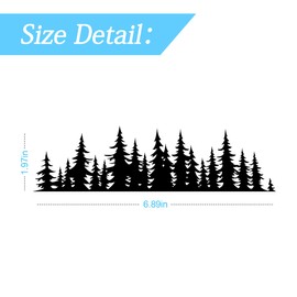 7 inch Pine Tree Forest Stickers for Car, Premium Graphic Auto Body Decals, Forest Logo Badge DIY Stickers for Trunk Tailgate Emblem, Car Decorations for Truck, SUV, Sedan (Black Forest/2 PCS)