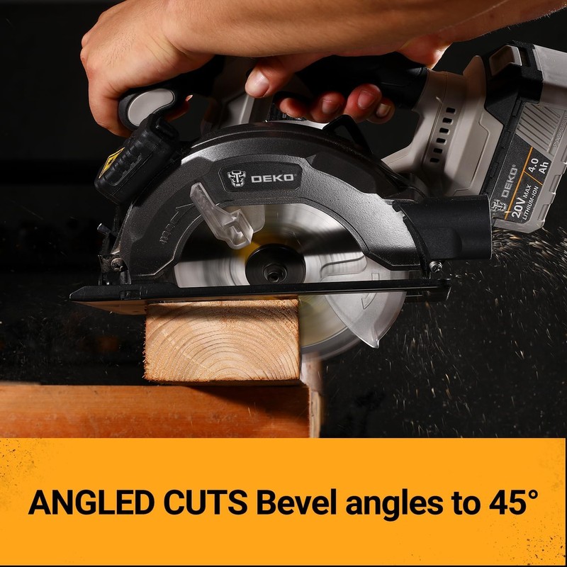 DEKOPRO 20V Cordless Circular Saw, 6-1/2-Inch Blade, 4500 RPM Circular