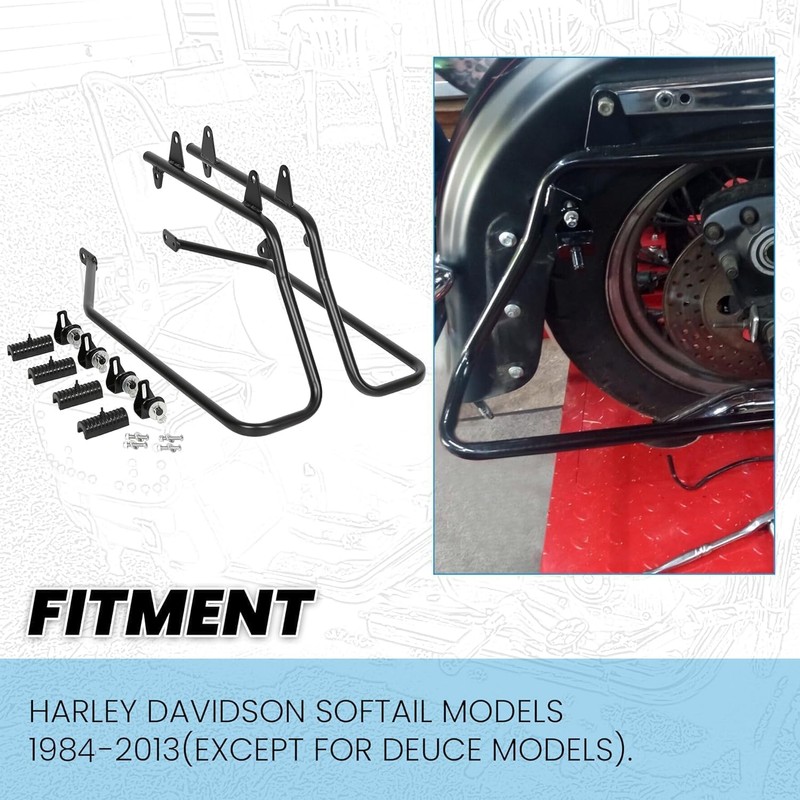 ECOTRIC Saddle Bag Conversion Brackets Support Guard Compatible with Harley