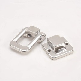 MroMax 2PCS Toggle Catch Lock 1.89" x 1.3" (LxW) Retro DecorativeSilver Hasp Lock for Suitcase Chest Trunk Latch Clasp