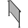 GOODSILO Outdoor Step Railings, Iron Picket Handrail, Matte Black, Powder