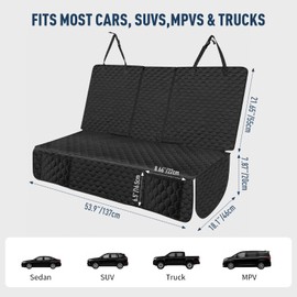 Homsunyi Dog Car Seat Cover, Back Seat Cover for Dog Pet Car Seat Universal Waterproof Scratch Proof Nonslip Durable Soft Pet Backseat Protector for Cars Trucks & SUVs (Black)