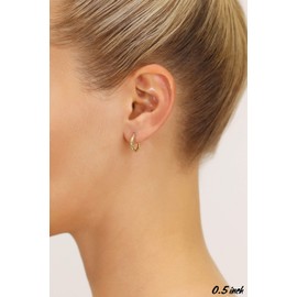 14k Gold Hand Engraved Diamond-cut Round Hoop Earrings (Yellow-Gold)…