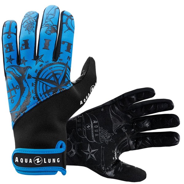 Aqualung Admiral III Men's Dive Gloves (X-Large, Blue/Black)