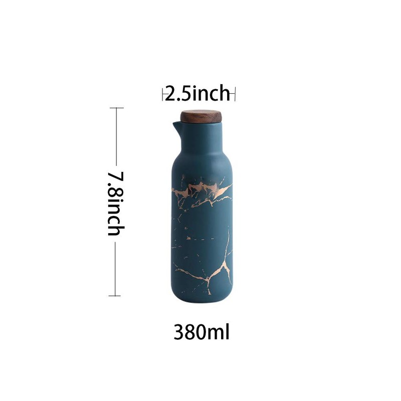 SHANGTONG Exquisita botella de cerámica de mármol mate, dispensador de