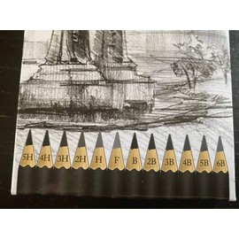 151 Pack Of 12 Graded Artist Sketching Pencils Tones & Shades 5H To 6B Assorted