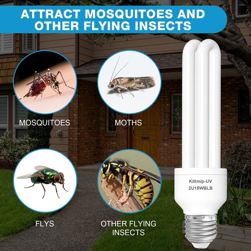 Kittmip Bug Zapper U Type Replacement Light Bulb 15w E26