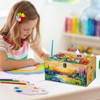 DAJAVE Unfinished Wooden Box-13.7x9.8x6.7 Inch Large Wooden Box with Hinged
