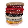 JK Home Pearl Rhinestone Wool French Beret Hat with 4pcs