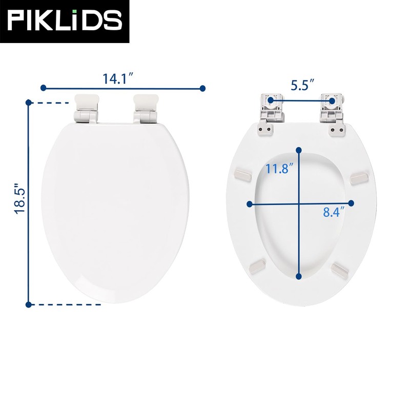 Wood Toilet Seat, Slow Close, High Gloss Finish, Premium Moulded