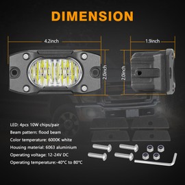 Flush Mount LED Pods, Muto-Beam 2PCS 3Inch LED Fog Lights 40W Flood Offroad Lighting Cubes Auxiliary Backup Light Flush Mount Driving Light Ditch Lights for Truck ATV UTV SUV Motorcycle Boat Tractor