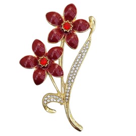 GFM® Flower Brooch with Faux Pearl Or Crystals and Rhinestones - Christmas, Mother's day, Birthday, Valentines Day, Wedding (BRCH-FLR-XZ83-GHLL)