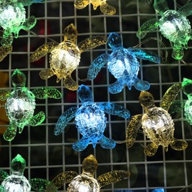 Beach Ocean Themed String of Sea Turtle Fairy Lights Decor 10ft 30 Tortoises USB or Battery Operated with Remote Control for Turtle Lover Bedroom Summer Nautical Tree Decoration